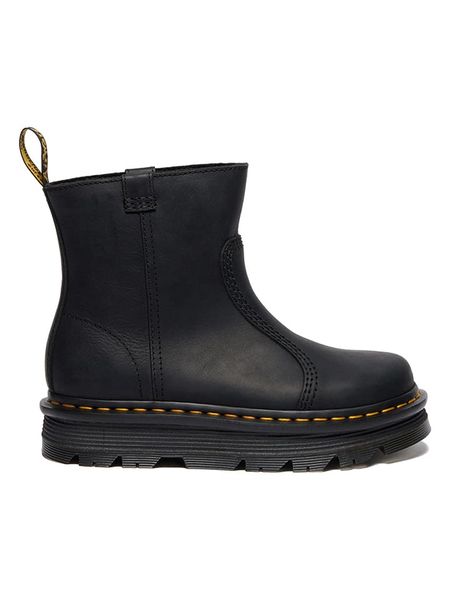 Dr. Martens Skórzane botki "Zebzag Rigger" w kolorze czarnym rozmiar: 40. Czarne botki Dr. Martens, bez wzorów, bez obcasa, bez zapięcia. Za 579.95 zł.
