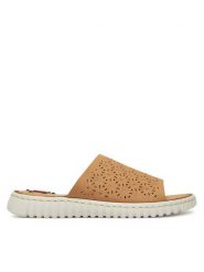 Go Soft Klapki LA3J9143-4 Beżowy. Brązowe klapki GO SOFT, bez wzorów, z materiału, bez obcasa. Za 119.99 zł.
