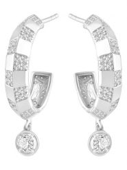 Diamonds lab grown Złote kolczyki-półkreole z diamentami rozmiar: onesize. Szare kolczyki Diamonds lab grown, z diamentem, złote. Za 6,168.99 zł.