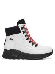 Rieker Revolution Lifestyle Botki W0063-81 Biały. Białe botki Rieker Revolution Lifestyle, bez wzorów, ze skóry, bez obcasa, na płaskiej podeszwie, bez zapięcia. Za 455.00 zł.