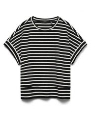 Vero Moda Koszulka w kolorze czarno-białym rozmiar: S. Czarne bluzki Vero Moda, s, bez wzorów, bez kołnierzyka, bez ramiączek. Za 114.95 zł.