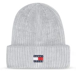 Czapka Tommy Jeans. Szare czapki Tommy Jeans, bez wzorów, z jeansu. Za 219.99 zł.