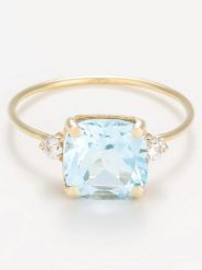 OR ÉCLAT Złoty pierścionek "Espoir" z topazem rozmiar: 52. Niebieskie pierścionki OR ÉCLAT, z topazem, złote. Za 1,261.99 zł.