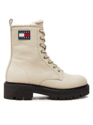 Tommy Jeans Botki Tjw Urban Boot Tumbled EN0EN02317 Beżowy. Brązowe botki Tommy Jeans, bez wzorów, z jeansu, bez obcasa, na płaskiej podeszwie, bez zapięcia. Za 849.99 zł.
