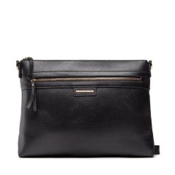 Torebka Geox. Czarne listonoszki Geox, bez wzorów, bez dodatków. Za 319.99 zł.