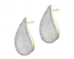 Kolczyki z żółtego złota z diamentami - 1,60 ct - próba 585. Żółte kolczyki Apart, z diamentem, złote. Za 12,590.00 zł.