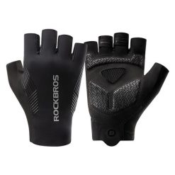 Rękawiczki rowerowe Rockbros wiosna/lato/jesień, krótkie palce. Czarne rękawiczki ROCKBROS, bez wzorów, sportowe. Za 69.99 zł.