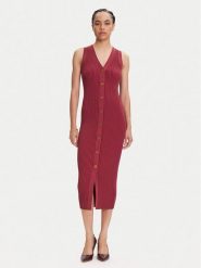 MICHAEL Michael Kors Sukienka dzianinowa MT5832533D Różowy Slim Fit. Czerwone sukienki MICHAEL Michael Kors, l, bez wzorów, z dzianiny, bez kołnierzyka, bez ramiączek. Za 1,309.00 zł.