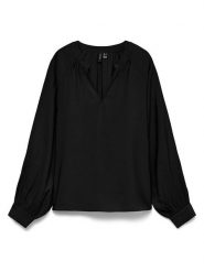 Vero Moda Bluzka w kolorze czarnym rozmiar: M. Czarne bluzki Vero Moda, m, bez wzorów, bez kołnierzyka, bez ramiączek. Za 109.95 zł.
