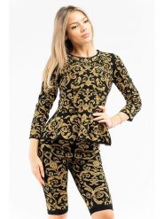 Moschino Bluzka w kolorze żółto-czarnym rozmiar: 44. Czarne bluzki MOSCHINO, bez wzorów, bez kołnierzyka, bez ramiączek. Za 419.69 zł.