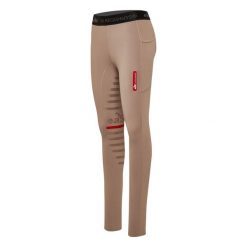 Damskie legginsy jeździeckie z pełną przyczepnością eaSt Reggings® R1. Brązowe legginsy EAST, s, bez wzorów, z elastanu, z standardowym stanem. Za 505.90 zł.