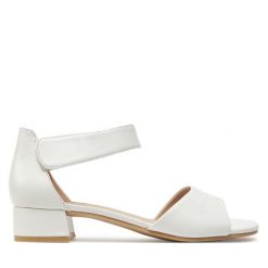 Sandały Caprice. Białe sandały Caprice, bez wzorów, bez obcasa, na płaskiej podeszwie, bez zapięcia. Za 209.99 zł.