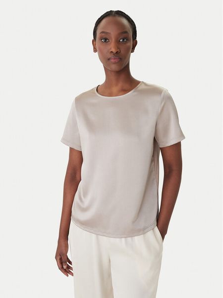 Weekend Max Mara Bluzka Zona 2615941011 Beżowy Relaxed Fit. Brązowe bluzki Weekend Max Mara, l, bez wzorów, z syntetyku, bez kołnierzyka, bez ramiączek. Za 449.99 zł.