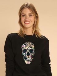 WOOOP Bluza "Vintage Skull" w kolorze czarnym rozmiar: L. Czarne bluzy Wooop, l, bez wzorów, bez kaptura. Za 130.81 zł.