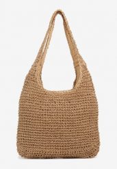 Ciemnobeżowa Pleciona Torebka Shopperka z Dwoma Rączkami Felairis. Brązowe shopper Born2be, bez wzorów, bez dodatków. Za 79.99 zł.