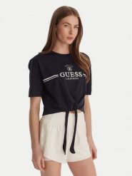 Guess T-Shirt V6GI20 K3509 Granatowy Regular Fit. Niebieskie t-shirty Guess, m, z aplikacjami, z bawełny, bez kołnierzyka, bez ramiączek. Za 159.99 zł.