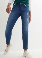 Dżinsy Boyfriend ze stretchem. Niebieskie jeansy bonprix, bez wzorów. Za 59.99 zł.