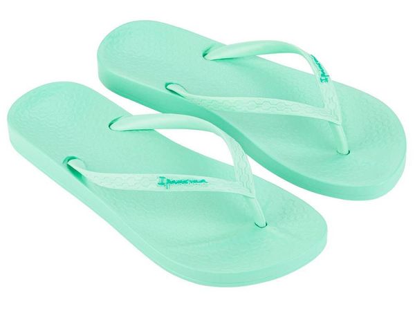 Japonki damskie Ipanema Anat. Zielone klapki Ipanema, bez wzorów, z gumy, bez obcasa. Za 93.21 zł.