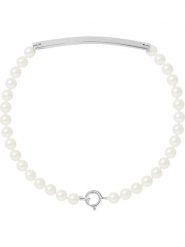 Pearl Addict Bransoletka "Love Gourmette" z perłami w kolorze białym rozmiar: onesize. Białe bransoletki Pearl Addict, z perłą, srebrne. Za 215.21 zł.