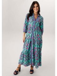 Aniston Sukienka w kolorze niebiesko-czerwono-turkusowym rozmiar: 46. Czerwone sukienki Aniston, bez wzorów, z wiskozy, bez kołnierzyka, bez ramiączek, maxi. Za 217.99 zł.