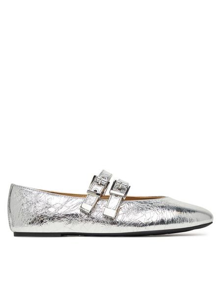 MICHAEL Michael Kors Baleriny Rowen Flex Ballet 40R6RWFP1M Srebrny. Szare baleriny MICHAEL Michael Kors, bez wzorów, ze skóry, bez obcasa. Za 659.99 zł.