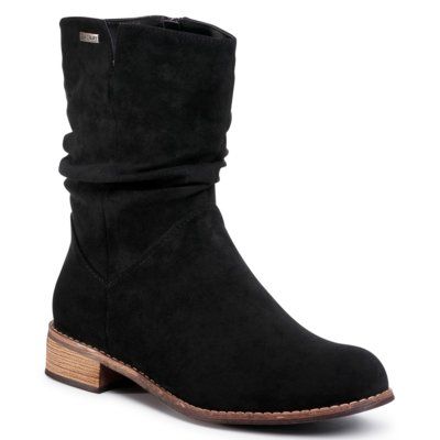 Jenny Fairy WS14087-02 Czarny. Czarne botki Jenny Fairy, bez wzorów, z materiału, bez obcasa, bez zapięcia. Za 119.99 zł.