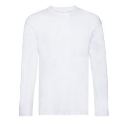 Oryginalna Koszulka Z Długim Rękawem Dla Dorosłych Unisex. Białe bluzki FRUIT OF THE LOOM, xl, bez wzorów, sportowe, bez kołnierzyka, bez ramiączek. Za 38.99 zł.