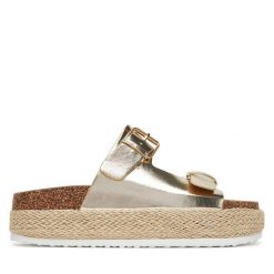 Espadryle DeeZee. Żółte espadryle DeeZee, bez wzorów, bez obcasa, bez zapięcia. Za 104.99 zł.