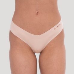 Figi damskie bezszwowe Comfy 3Pak. Brązowe figi GYMBEAM, l, bez wzorów, z elastanu. Za 80.90 zł.