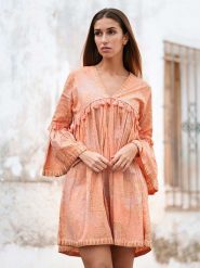 Isla Bonita by SIGRIS Sukienka w kolorze pomarańczowym rozmiar: XXL. Pomarańczowe sukienki Isla Bonita by SIGRIS, xxl, bez wzorów, z bawełny, bez kołnierzyka, bez ramiączek, mini. Za 127.05 zł.