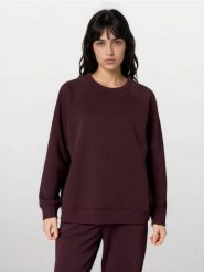 Bluza crewneck basic - czerwony. Czerwone bluzy Sinsay, l, bez wzorów, bez kaptura. Za 35.99 zł.