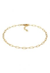 Elli Damski naszyjnik owalny Basic Summer Trend regulowany w pozłacanym srebrze próby 925 Sterling Silver Biżuteria dla stóp 1 ct. Szara naszyjniki Elli, pozłacane. Za 283.99 zł.