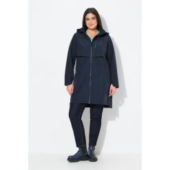 Damskie parka boczne rozcięcia na zamek kaptur kieszenie na zamek. Niebieskie parki Ulla Popken, plus size, z bawełny, sportowe, plus size, bez kaptura. W wyprzedaży za 639.99 zł.