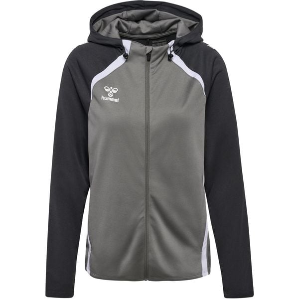 Damska bluza z kapturem na zamek Hummel Lead 2.0. Szare bluzy Hummel, bez wzorów, z dresówki, z kapturem. W wyprzedaży za 232.50 zł.