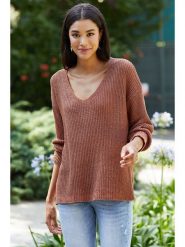 Milan Kiss Sweter w kolorze brązowym rozmiar: L. Brązowe swetry Milan Kiss, l, bez wzorów, z wełny, bez ramiączek. Za 133.57 zł.