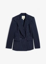 Żakiet w tenisowy prążek. Brązowe marynarki i żakiety bonprix, bez wzorów, eleganckie. Za 219.99 zł.