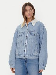 Levi's® Kurtka jeansowa Sherpa Trucker 90's A4435-0010 Niebieski Loose Fit. Niebieskie kurtki m, bez wzorów, z bawełny, bez kaptura. Za 739.99 zł.
