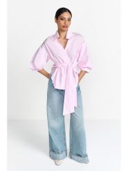 Rich & Royal Bluzka w kolorze jasnoróżowym rozmiar: 34. Różowe bluzki Rich & Royal, bez wzorów, z bawełny, bez kołnierzyka, bez ramiączek. Za 217.23 zł.