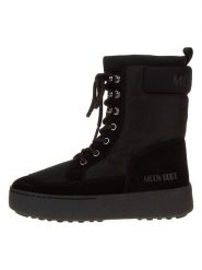 Moon Boot Skórzane botki "Ltrack Combat" w kolorze czarnym rozmiar: 35. Czarne botki Moon Boot, bez wzorów, z materiału, bez obcasa, bez zapięcia. Za 311.85 zł.