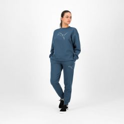 Bluza damska Puma Gym & Pilates. Niebieskie bluzy Puma, l, bez wzorów, z bawełny, bez kaptura. Za 119.99 zł.