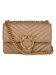 Pinko Skórzana torebka w kolorze beżowym - 21 x 12 x 6 cm rozmiar: onesize. Brązowe torby na ramię Pinko, bez wzorów, z materiału, na ramię, bez dodatków. Za 913.77 zł.