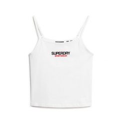 Damski tank top Superdry Sportswear. Białe bielizna sportowa Superdry, bez wzorów. W wyprzedaży za 123.75 zł.