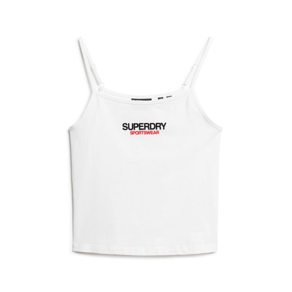 Damski tank top Superdry Sportswear. Białe bielizna sportowa Superdry, bez wzorów. W wyprzedaży za 123.75 zł.