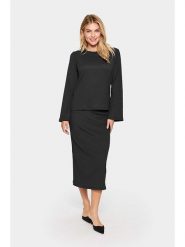 SAINT TROPEZ Bluzka w kolorze czarnym rozmiar: L. Czarne bluzki Saint Tropez, l, bez wzorów, bez kołnierzyka, bez ramiączek. Za 100.52 zł.