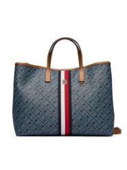 Tommy Hilfiger Torebka Th Monoplay Satchel Corp AW0AW19516 Granatowy. Niebieskie shopper TOMMY HILFIGER, bez wzorów, ze skóry, bez dodatków. Za 949.99 zł.