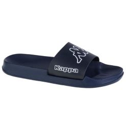Klapki basenowe Kappa Krus. Niebieskie klapki Kappa, bez wzorów, z materiału, bez obcasa. Za 159.99 zł.