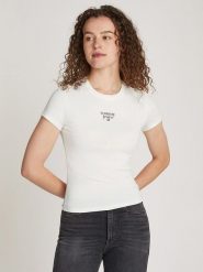 TOMMY JEANS Koszulka w kolorze kremowym rozmiar: XL. Brązowe bluzki Tommy Jeans, xl, bez wzorów, z bawełny, bez kołnierzyka, bez ramiączek. Za 96.95 zł.
