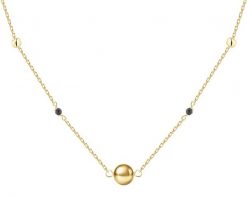 Naszyjnik srebrny z cyrkoniami - kulki. Szare naszyjniki Apart, z cyrkonią, pozłacane. Za 239.00 zł.