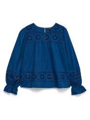 Vero Moda Bluzka w kolorze granatowym rozmiar: M. Niebieskie bluzki Vero Moda, m, bez wzorów, z bawełny, bez kołnierzyka, bez ramiączek. Za 143.17 zł.