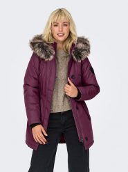 ONLY Parka w kolorze fioletowym rozmiar: XL. Różowe parki Only, xl, bez kaptura. Za 224.52 zł.